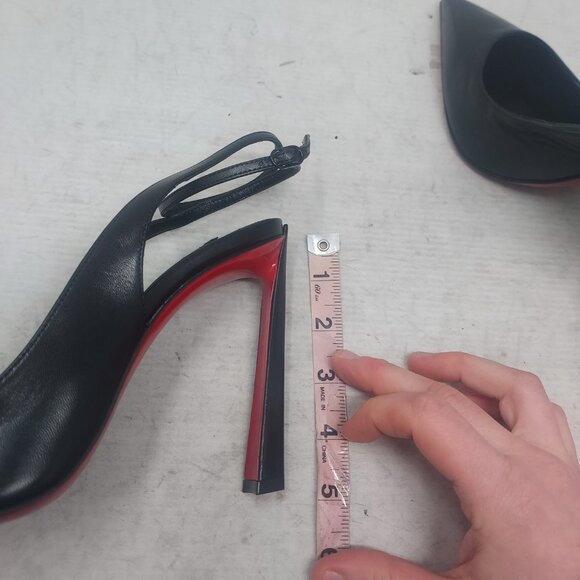 Christian Louboutin Black Strappy Condora Leather Heel Shoe - Picture 11 of 11